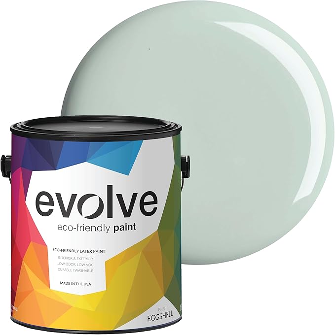 EVOLVE Paint & Primer: Environment-friendly, Low Sheen with One-coat Coverage for Interior & Exterior surfaces (Greenhouse, 1-Gallon)
