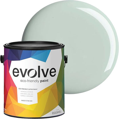 EVOLVE Paint & Primer: Environment-friendly, Low Sheen with One-coat Coverage for Interior & Exterior surfaces (Greenhouse, 1-Gallon)