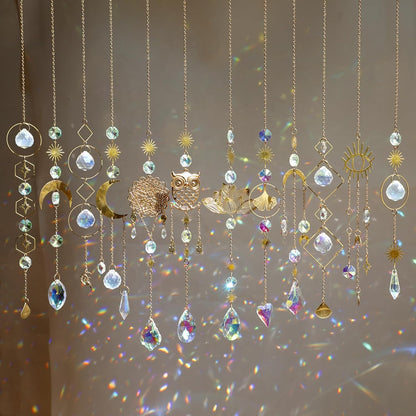 16 pcs Crystal Suncatcher, Colorful Suncatchers Sun Catchers Indoor Window Hanging Ornaments for Home Garden Ceiling Christmas Party Wedding Indoor Outdoor Decoration Prism Rainbow Maker