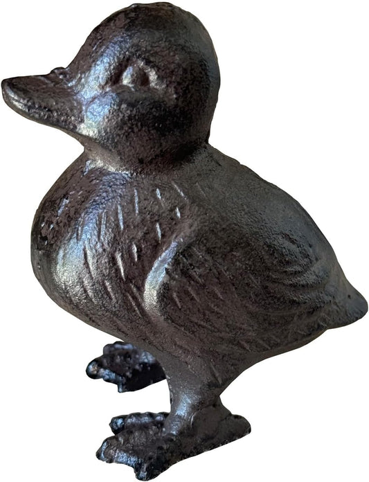 Rust Brown Cast Iron Duck Figurine（3.6" Tall） - Single Piece Vintage Style Decorative Ornament for