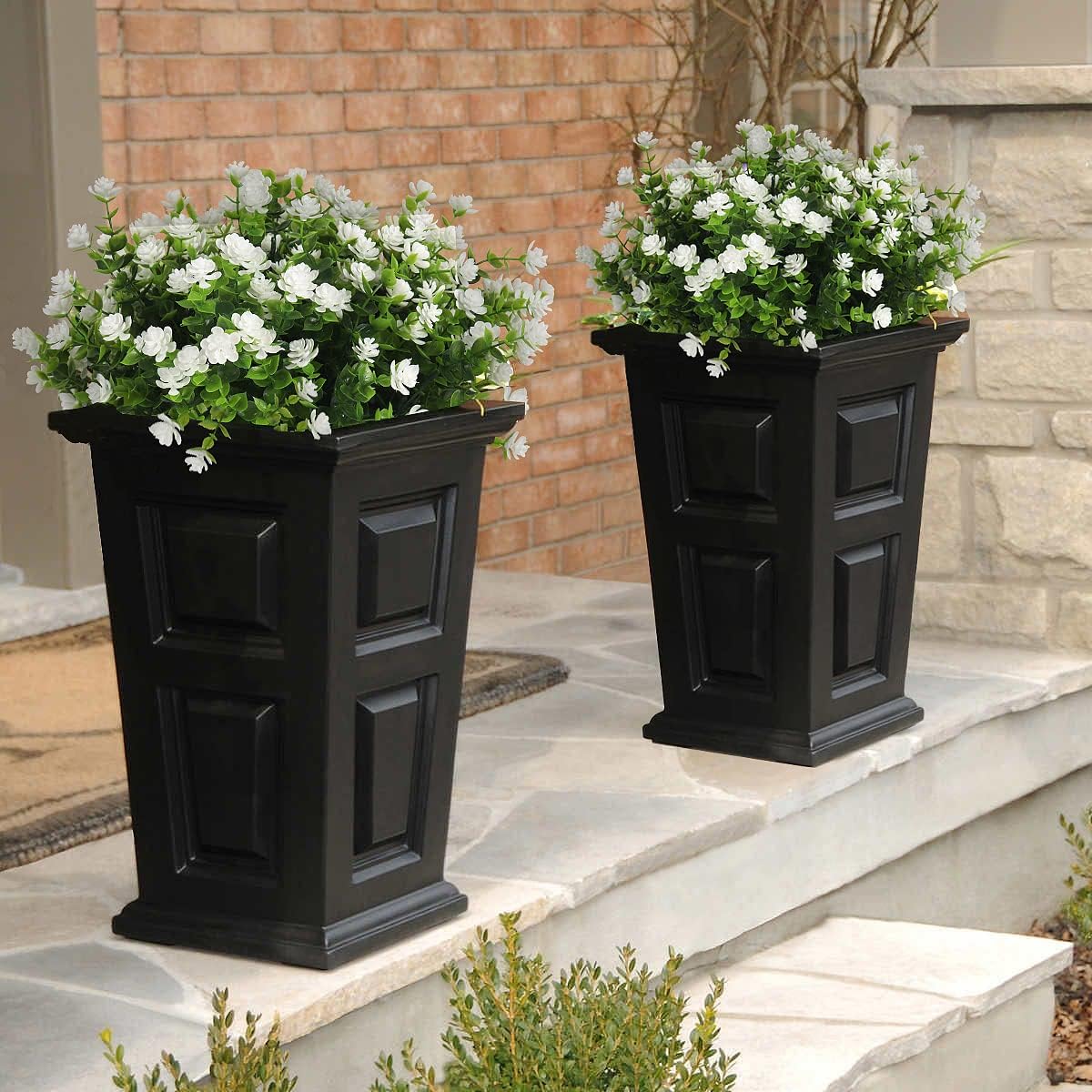 RECUTMS 12 Bundles Artificial Outdoor Plants, Artificial Greenery for Flower Arrangements Shrubs UV Resistant Faux Plastic Plants Spring Decorations for Home Front Porch Decor(White)