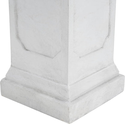 Decorative Roman Column Pedestal Column Plant Stand, Vintage European Style Classical Garden Pillar, Indoor Outdoor Decor, Pedestal Columns Plants Standing for Entryway Garden Yard Home (Antique White/19.25''H)