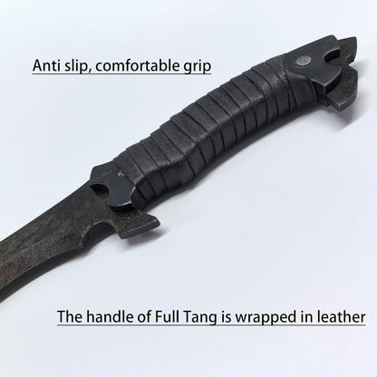 SV Handmade cast Manganese Steel Chopping Blade Sword, Full Tang, Outdoor, Hunting, Camping, Hiking, Survival, with Protective Cover, Multiple Styles to Choose from