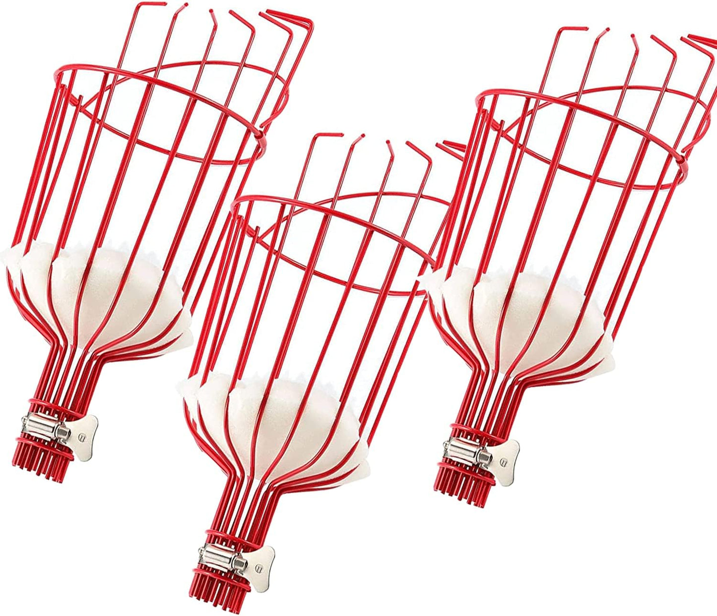 ZOENHOU 3 Pack Twist-On Fruit Picker Basket, Fruit Picker Tool, Fruit Picker Head Basket with Foam Cushion for Picking Fruits, 13 x 5.7 Inch