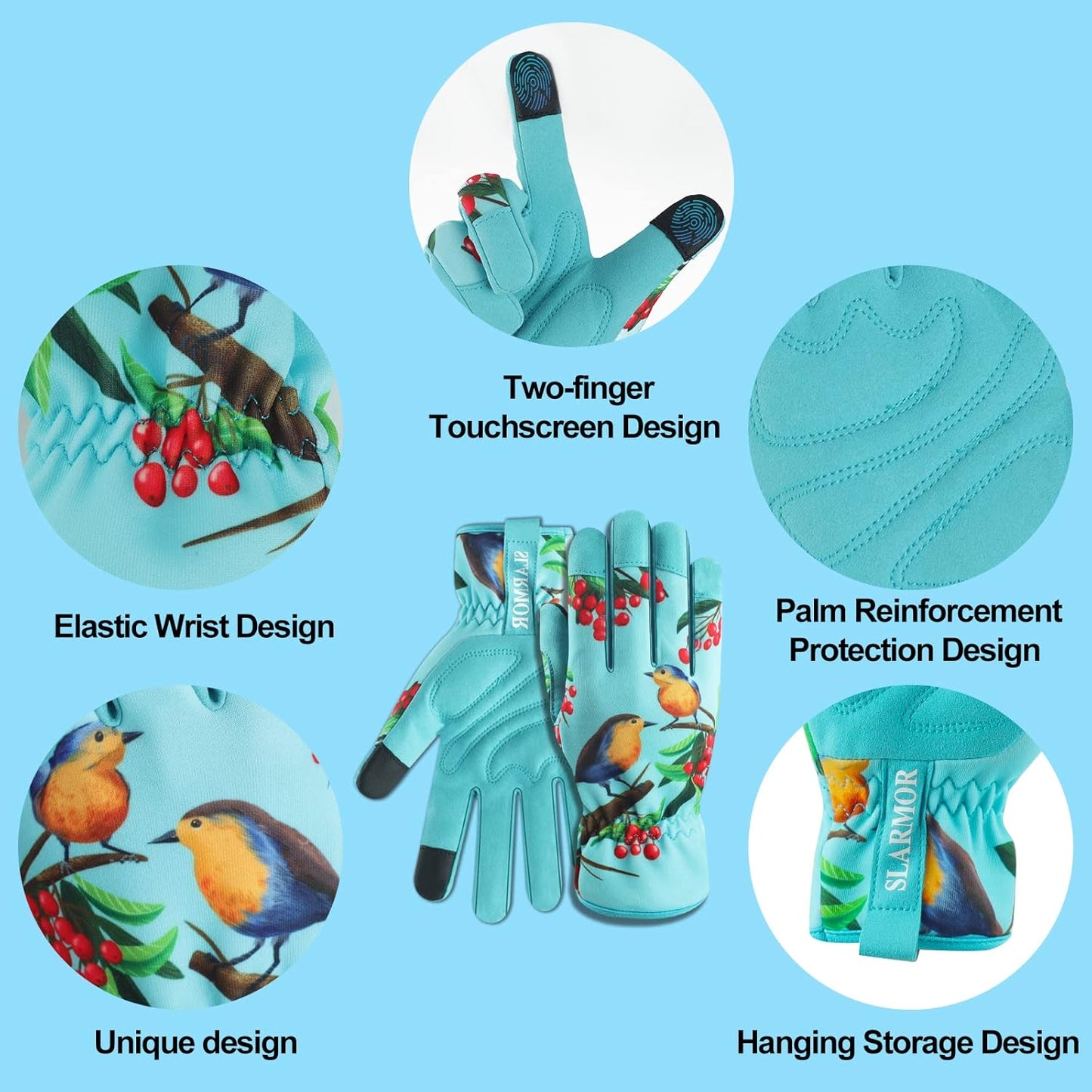Leather-Gardening-Gloves for Women,Thorn-Proof Work-Gloves for Weeding,Digging,Planting,Pruning Yard garden Gloves