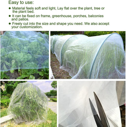 10Ftx 25Ft Mosquito Bug Insect Bird Fine Mesh Net Barrier Hunting Blind Garden Screen Netting for Protect Your Plant Fruits Flower