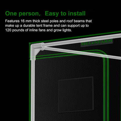 MELONFARM 2x2 Grow Tent, 24"x24"x36'' High Reflective 600D Diamond Mylar Canvas with Observation Window and Floor Tray for Hydroponic Indoor Plant Growing