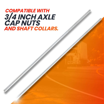 AR-PRO (2-Pack) 3/4” x 36” Zinc Plated Steel Rods Designed for Use as an Axle Shaft on Hand Trucks Dollies Wagons 4005BC Wheelbarrows
