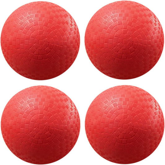 AppleRound 8.5-inch Dodgeball Playground Balls, Pack of 4 Balls with 1 Pump, Official Size for