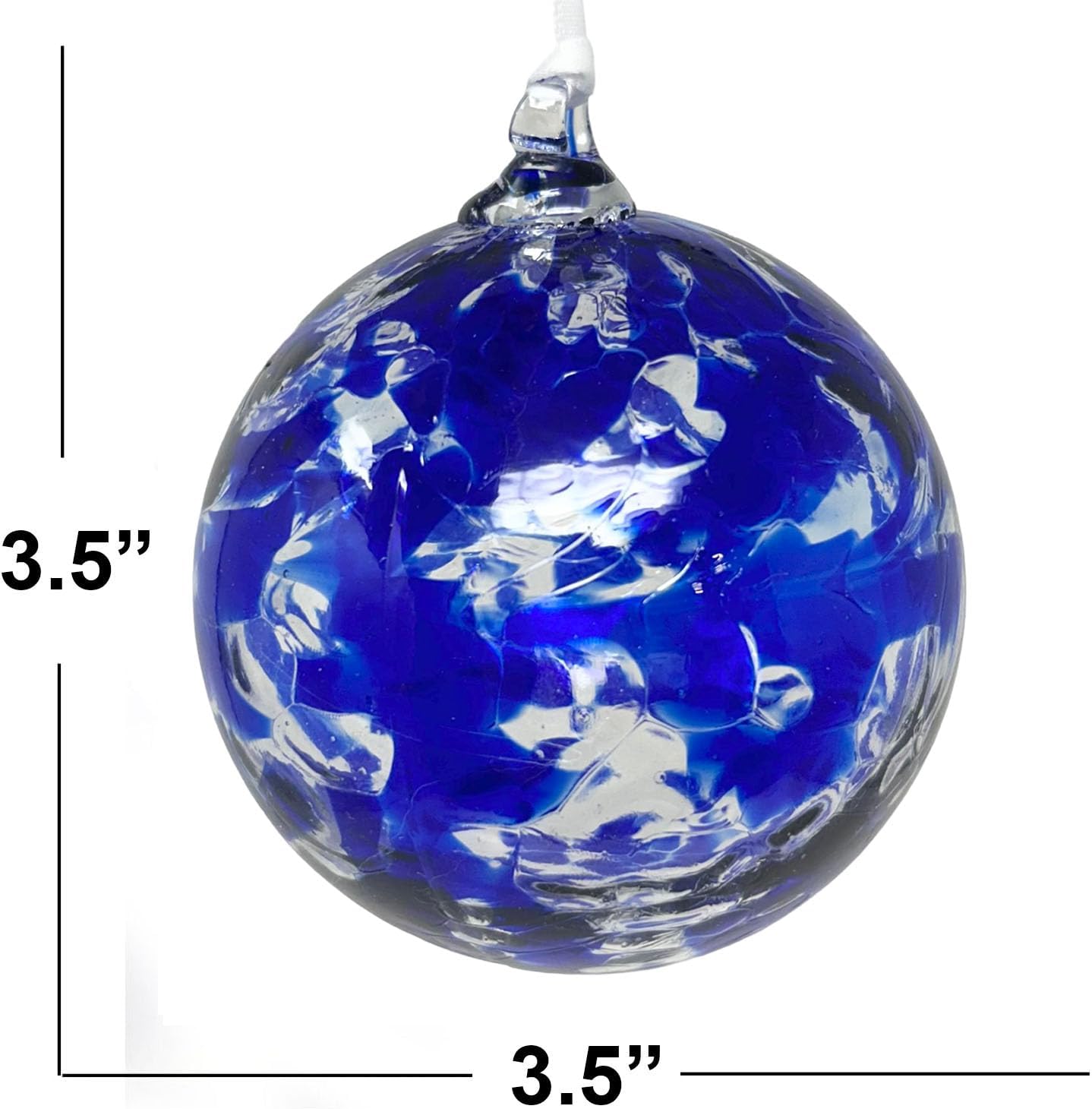 Small Friendship Glass Ball Globe - Sapphire 3.5 inch Hand Blown Handmade Hanging Garden Gazing Ball Indoor Outdoor Home Décor