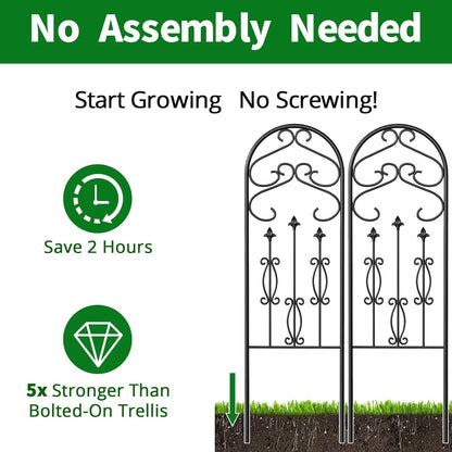 AMAGABELI Garden & Home 4 Pack 60" x 18" Metal Garden Trellis for Climbing Plants Outdoor Climbing Rose Trellis Rustproof Plant Vines Flower Vegetable Trellis for Potted Plants Support Black