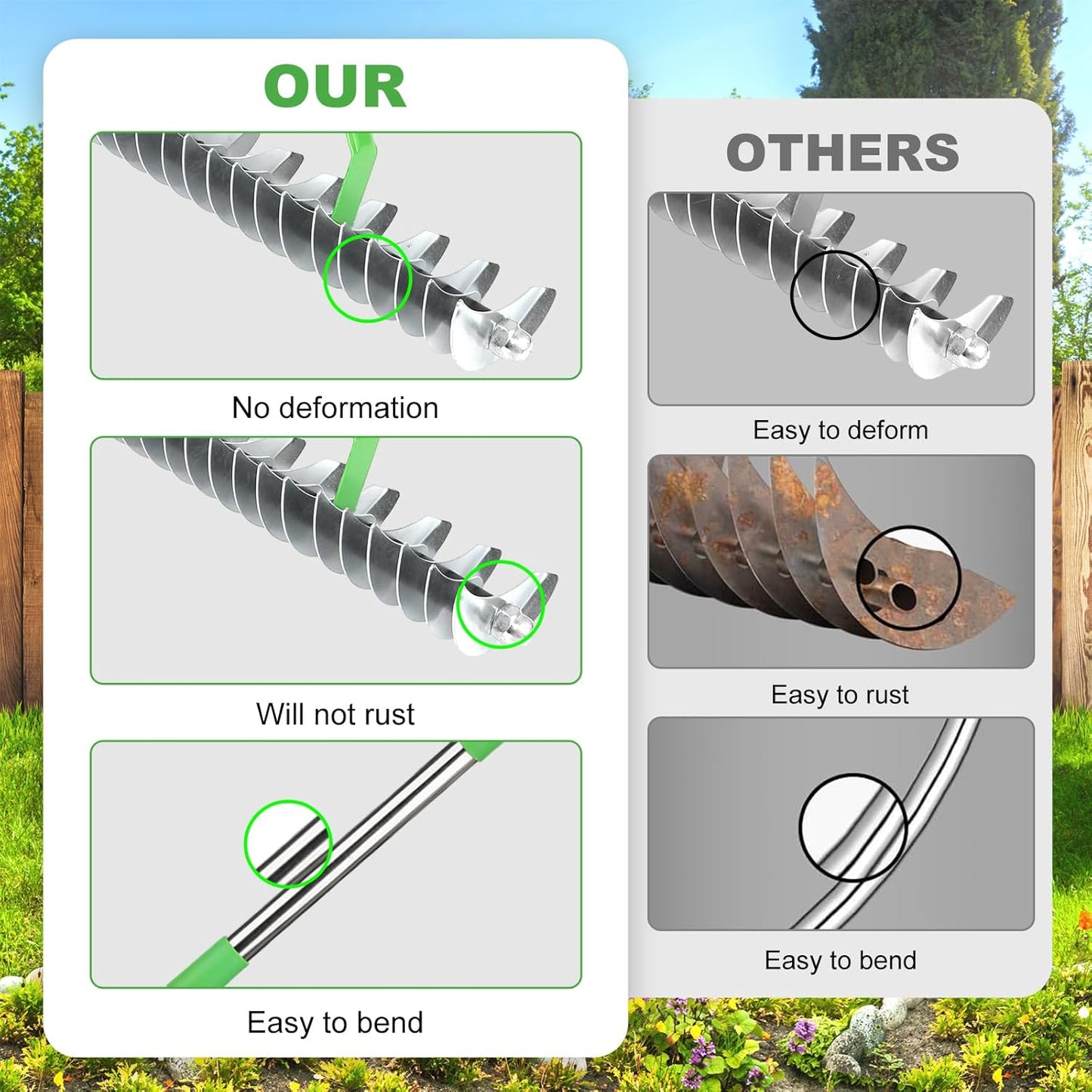 Thatch Rake, 66 Inch Long Dethatching Rake with 12.4 Inch Wide Double Sided Steel Teeth, Heavy Duty Garden Rakes with Efficient Metal Handle for Cleaning Grass, Loosening Lawn Soil