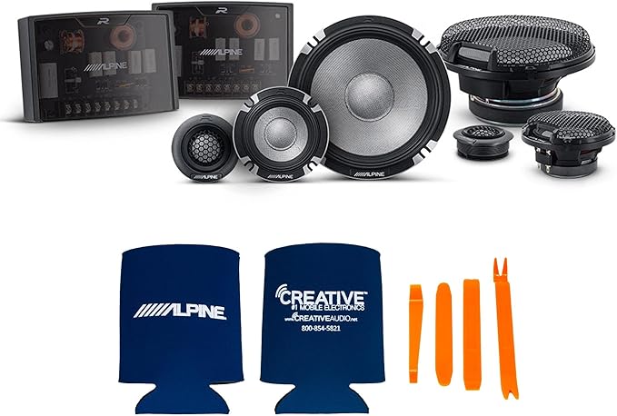 Alpine 6.5" & 6x9 R2 High-Resolution Speaker Bundle - A Pair of R2-S6533-Way Component Speakers & a