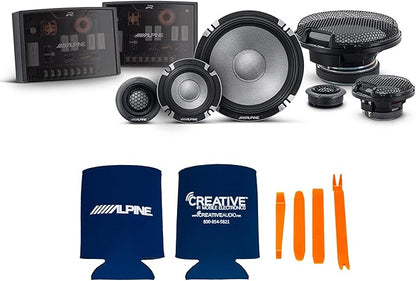 Alpine 6.5" & 6x9 R2 High-Resolution Speaker Bundle - A Pair of R2-S6533-Way Component Speakers & a