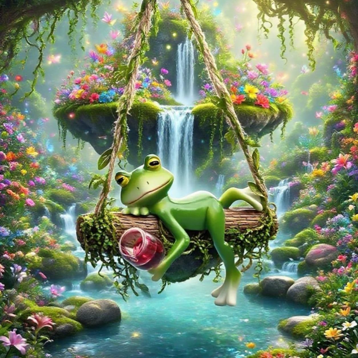 Garden Swing Frog, Suitable for Decorating Balconies, Gardens, and Flower pots. Seasonal Decorations and Unique Designs Make it Perfect