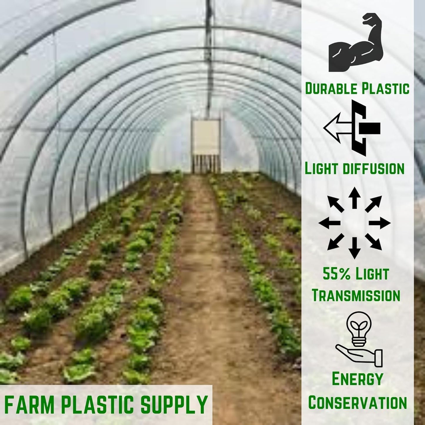 Farm Plastic Supply - 6 Mil White Plastic Sheeting - Overwintering Film, 6 Mil White Plastic Film, Greenhouse Plastic, Durable Plastic Sheeting (28' x 100')