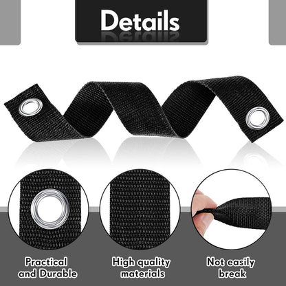 48 Pcs 15.74 Inches Tree Straps for Staking with Grommet Heavy Duty Young Tree and Plant Supports Stakes for Guying Staking Newly Planted Sapling Straight and Hurricane Protection(Black)