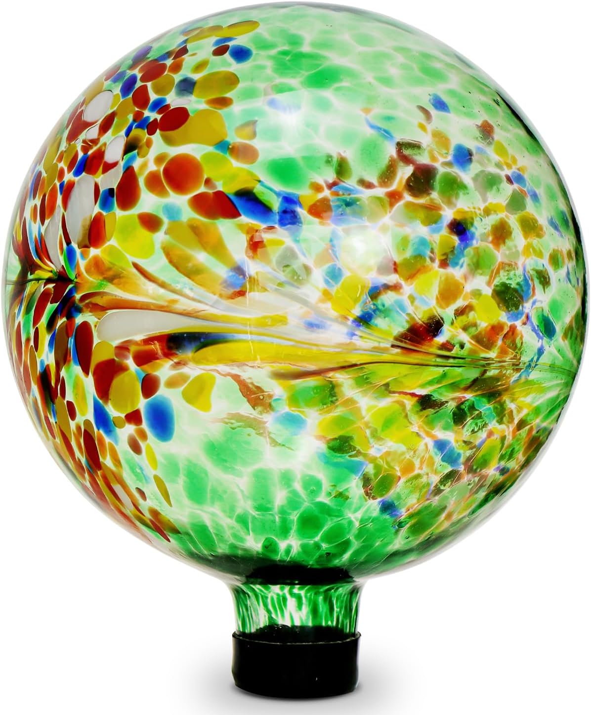 Gazing Balls for Garden 10" Glass Outdoor Garden Globe Ball Reflective Gazing Globes Outside Yard Decor (Green)
