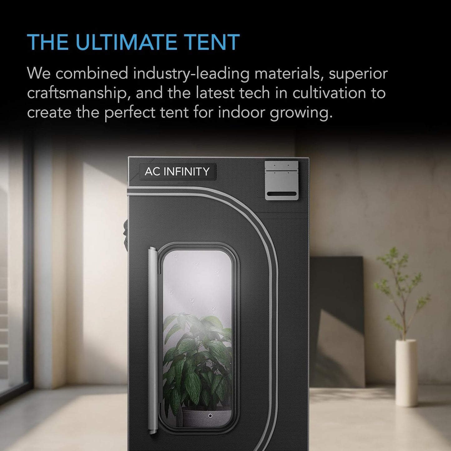 AC Infinity CLOUDLAB 632, Advance Grow Tent 3x2, Thickest 1" Poles, 2000D Mylar Canvas, Lab-Tested Highest Reflectivity, Largest Zipper Window, Controller Mount Plate, 36" x 24" x 72" Indoor Growing