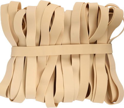Rubber Bands Size#107 Heavy Duty Big Wide rubber band 30PCS Elastic Bands for Office Supply Trash Can File Folders Litter Box Rubber Bands (Light brown)