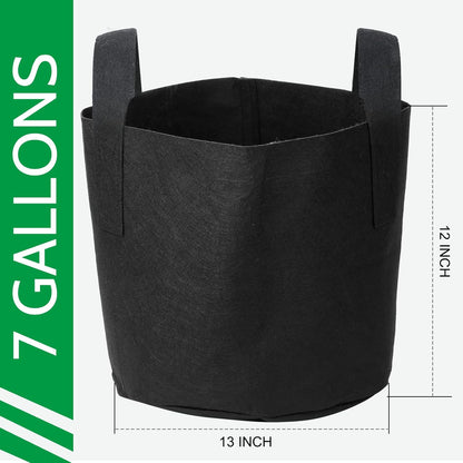 JERIA 24-Pack 7 Gallon Nonwoven Grow Bags, Plant Grow Bags，Heavy Duty Aeration Fabric Pots with Durable Handles, Come with 24 Pcs Plant Labels