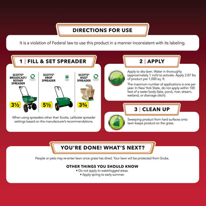 Scotts GrubEx1 Season Long Grub Killer - Kills and Prevents for Up to 4 Months, Treats 10,000 sq. ft. (2-Pack)