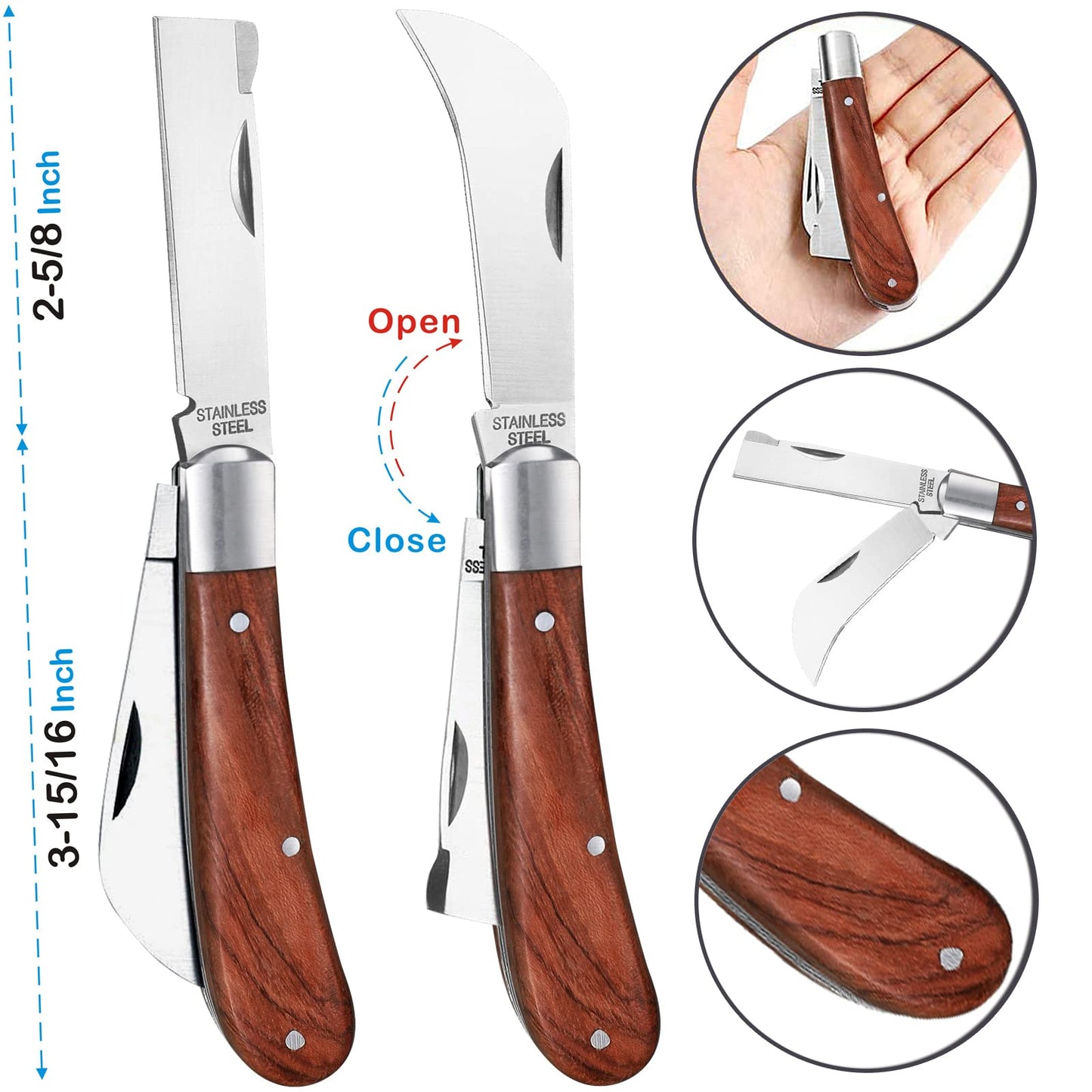 MIDOUWEST Grafting Cutter Kit 6-Piece for Fruit Trees & Vines