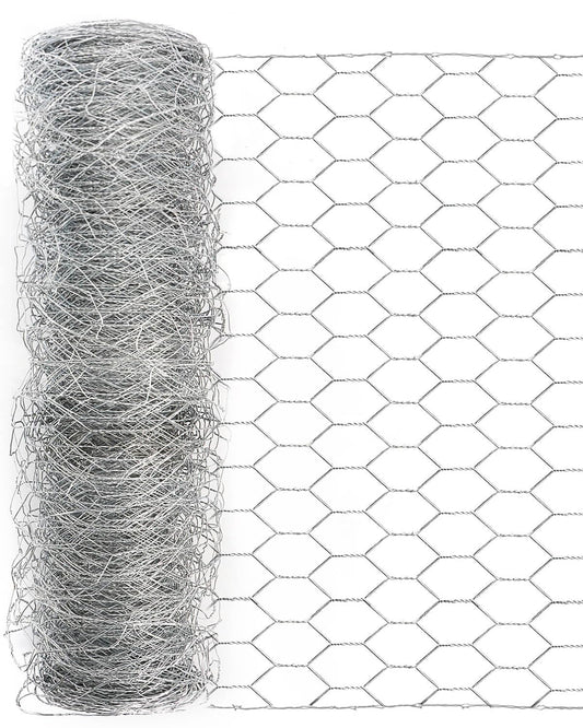 Garden Poultry Chicken Wire Netting - 24 '' × 100 ' Garden Fence Animal Barrier, Chicken Wire for Crafts, 1 inch Mesh Poultry Netting Fence, Pet/Rabbit/Chicken Wire Fencing