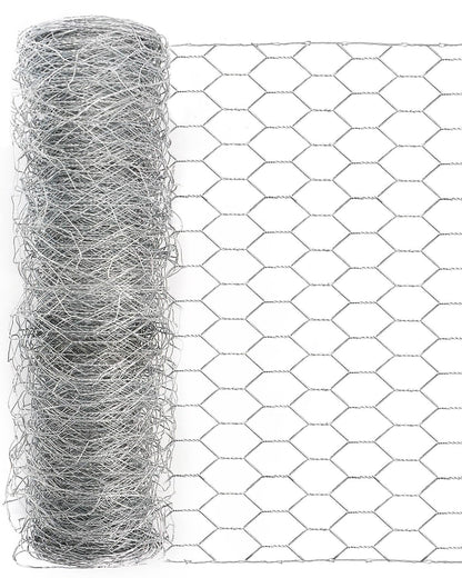 Garden Poultry Chicken Wire Netting - 24 '' × 25 ' Garden Fence Animal Barrier, Chicken Wire for Crafts, 1 inch Mesh Poultry Netting Fence, Pet/Rabbit/Chicken Wire Fencing