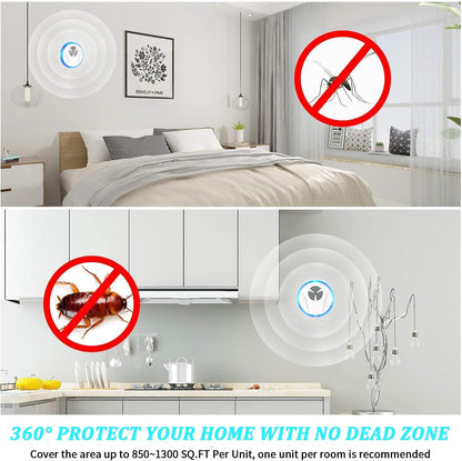 Ultrasonic Pest Control Repeller Indoor Plug in for Rodent Control, Mosquito Repellent, Cockroach Killer, Spider Deterrent, Electronic Mice Repellent. (2, White)