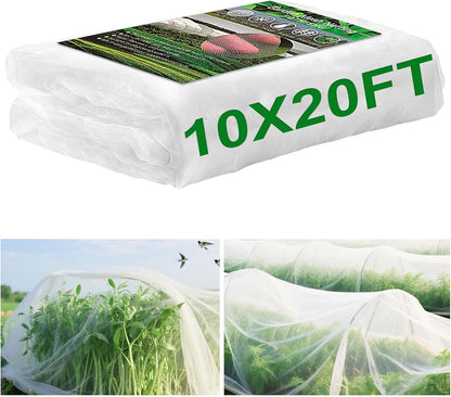 FOTMISHU Garden Netting 10x20FT Ultra Fine Mesh Netting Bird Barrier Protection Vegetable Fruit Tree Bushes Plant Cover for Raised Bed