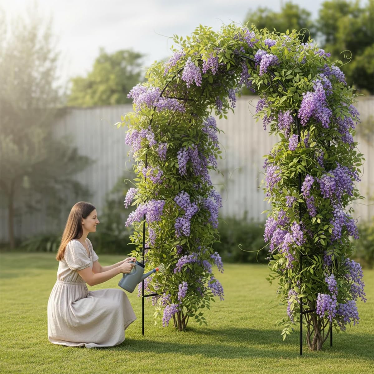 Thick Metal Garden Arch Rust-Proof Heavy Duty for Climbing Vines & Wedding