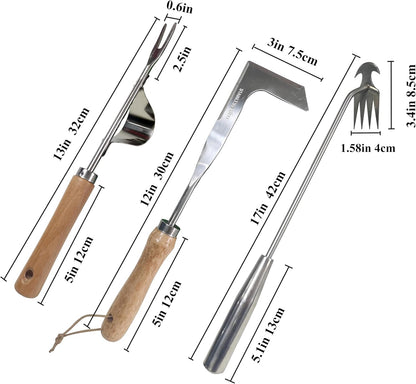 Weed Puller Tool, 3 Pack Stainless Steel Hand Weeder Tool, Multi-Purpose Weed Remover Tool Weeding Tools for Gardening