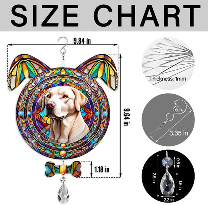Labrador Retriever Dog Ears Wind Spinner, Labrador Retriever Wind Spinner Hanging for Yard and Garden
