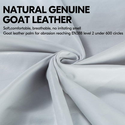 Vgo... 1-Pair Premium Genuine Goat Leather Extra-Long Cuff Thornproof Gardening Gloves (Size S, Pink White, GA1013)