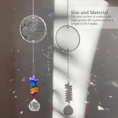 Memorial Suncatcher - Sympathy Gift for Loss of Loved One - Crystal Rainbow Maker - Bereavement Keepsake - Hanging Crystal Decor - Loss of Family Friend Pet - Ornament