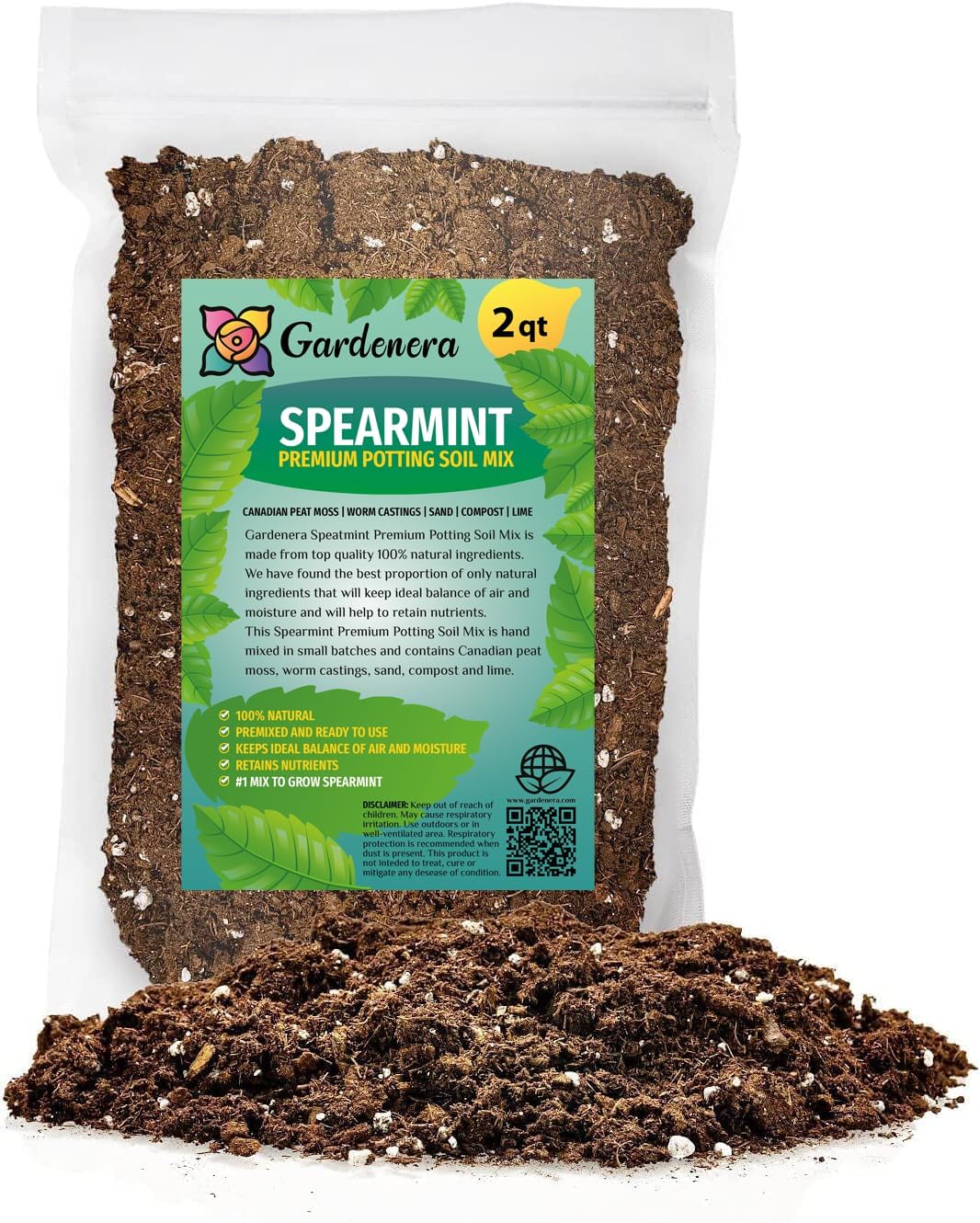 Nourish Your Spearmint with Gardenera's Organic Potting Mix - Tailored for Vibrant Spearmint Plants and Aromatic Leaves - 2 Quart