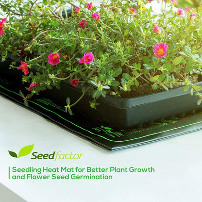 MET Certified 12 Pack Seedling Heat Mat, Seedfactor Waterproof Durable Germination Station Heat Mat, Warm Hydroponic Heating Pad for Indoor Home Gardening Seed Starter