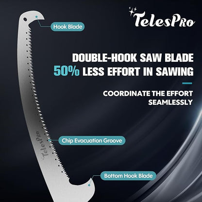 Multi-Purpose Handheld Pruning Saw - 16-Inch Blade, Compatible with Standard US Acme Thread Poles (Pole Sold Separately), Ideal for Tree Trimming