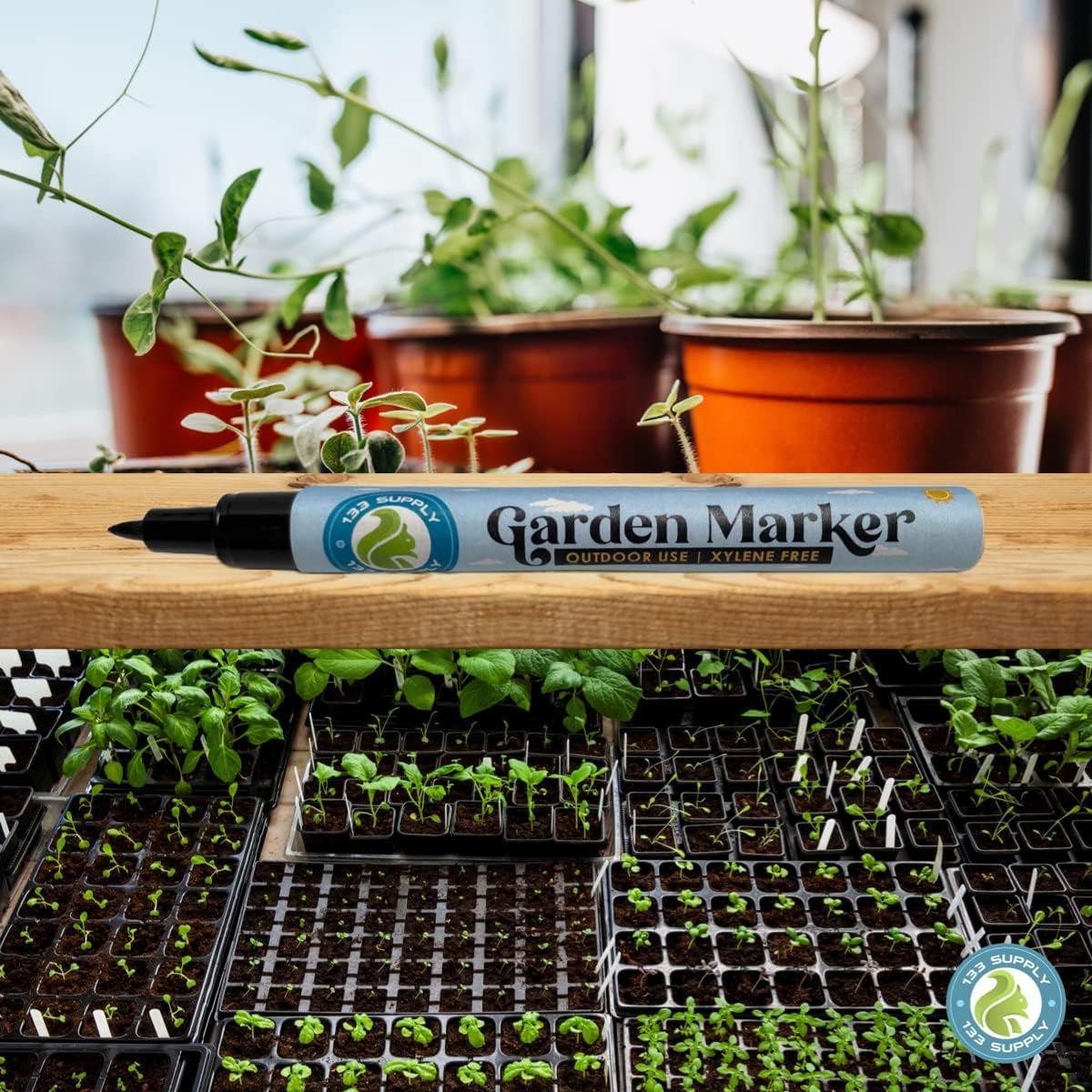 6 Pack Garden Marker Pen Permanent Markers Black (UV Fade Resistant Marker Pens for Plant Markers Garden Markers Waterproof Pen Black Markers Outdoor Marker for Garden Plant Label 0.8mm)