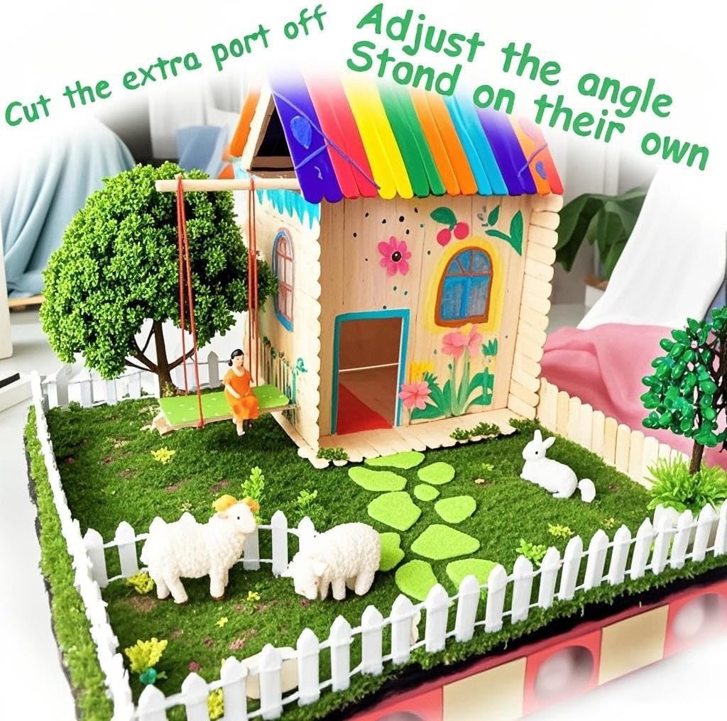 Miniature Fairy Garden Fence 35 Inches,Fairy Garden Accessories Outdoor Wood Picket Fence,DIY Flowerpot Decoration DIY Wood Picket Fence, Miniature Garden Decoration Mini Ornament for Dollhouse