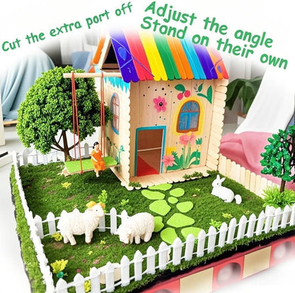 Miniature Fairy Garden Fence 35 Inches,Fairy Garden Accessories Outdoor Wood Picket Fence,DIY Flowerpot Decoration DIY Wood Picket Fence, Miniature Garden Decoration Mini Ornament for Dollhouse