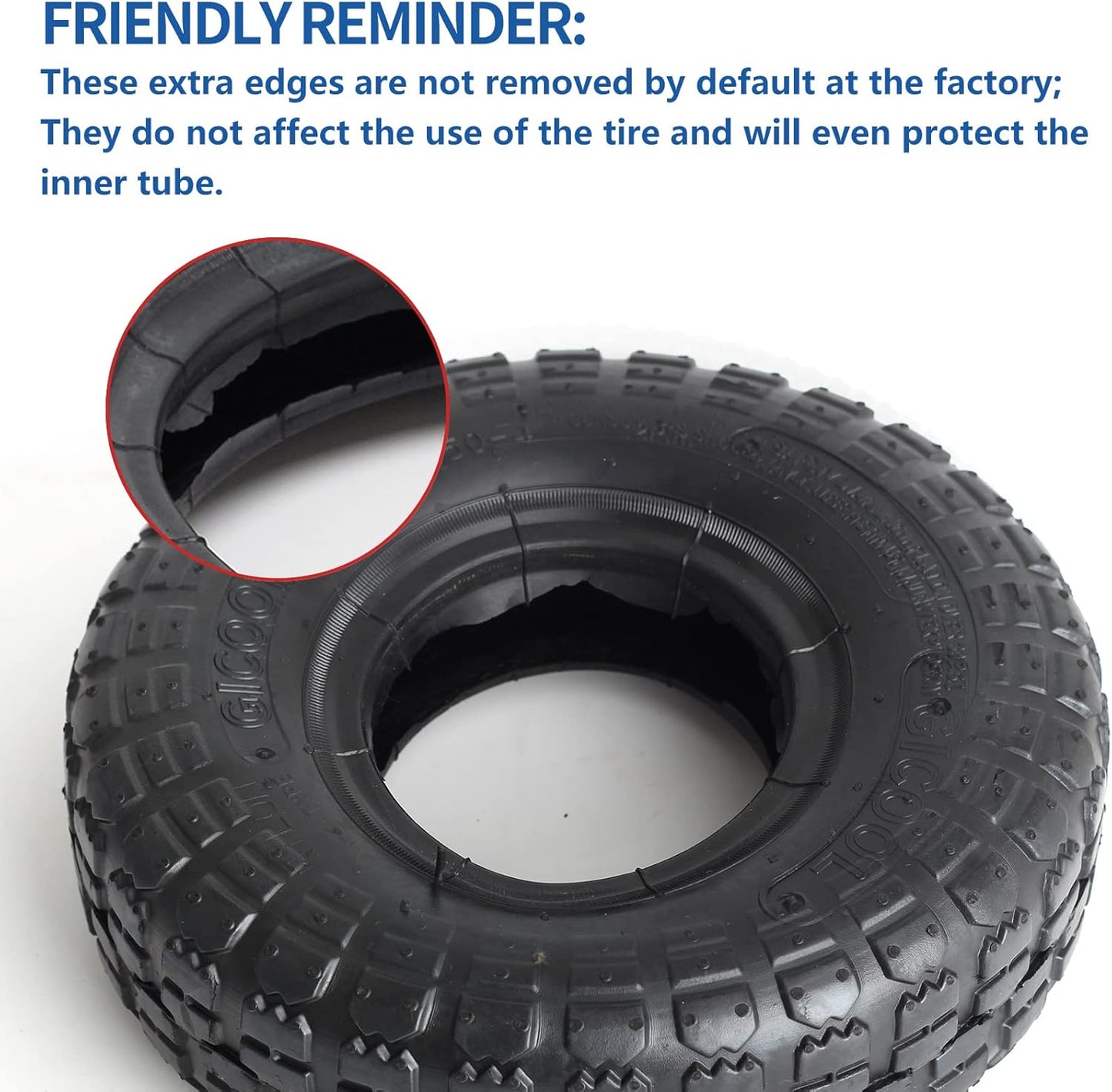 4.10/3.50-4 Replacement Tire and Inner Tube Set, 2 Pack, 10" Heavy Duty Tire and Tube, TR-13 Straight Valve Stem, for Hand Truck Trolley Dolly Garden Wagon Cart Wheel Replacement