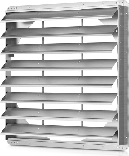36 Inch Galvanized Shutter Exhaust Louver Vent, Automatic Gravity Shutter Louver Vent for Home Attics, Workshops, Barn, Greenhouse (Motor&Blades are not Included)