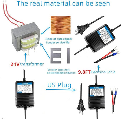 24VAC AC Adapter for Hunter P2C-400/HPC400/ PC400i/PRO-HC PHC-600/PRO-HC PHC-1200/XC600 X-Core/X2-600 Lawn Sprinkler Controller, 24V Transformer Compatible Irrigation Controller Most Models