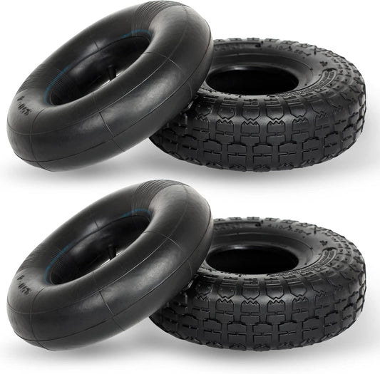 4.10/3.50-4 Replacement Tire and Inner Tube Set, 2 Pack, 10" Heavy Duty Tire and Tube, TR-13