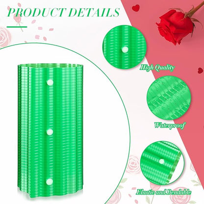 Queekay 20 Pcs Rose Cones for Winter Protection, 16.5 x 9 Inch Winter Rose Collars Bush Cover for Keep Warm, Protecting Plants from Wind Blows Freeze Animals Eating Indoor Outdoor Gardens (Green)