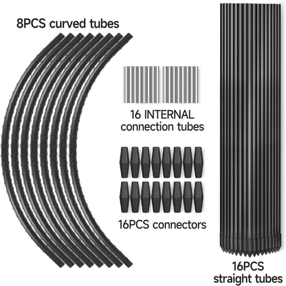 FOTMISHU 8pcs Garden Hoops for Raised Beds, 23.6" x 25.6“ Greenhouse Hoops for Cover Garden Netting, Rust-Free Garden Tunnel, Reuseable Gardening Supplies for Plants (8pcs M- 23.6" x 25.6“)