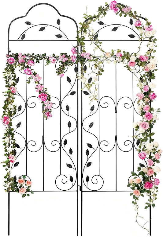 hogardeck Metal 60 * 18in Garden Trellis 2-Packs for Climbing Plants Flowers Vegetables Planting