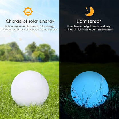 10-in Solar Globe Light Outdoor Waterproof, Dimmable Solar Balls for Garden w/Remote, Glowing Orb Light for Outside w/Ground Stake, Globe Floor Mood Lamp for Patio Yard Lawn Backyard Decor(16 Colors)